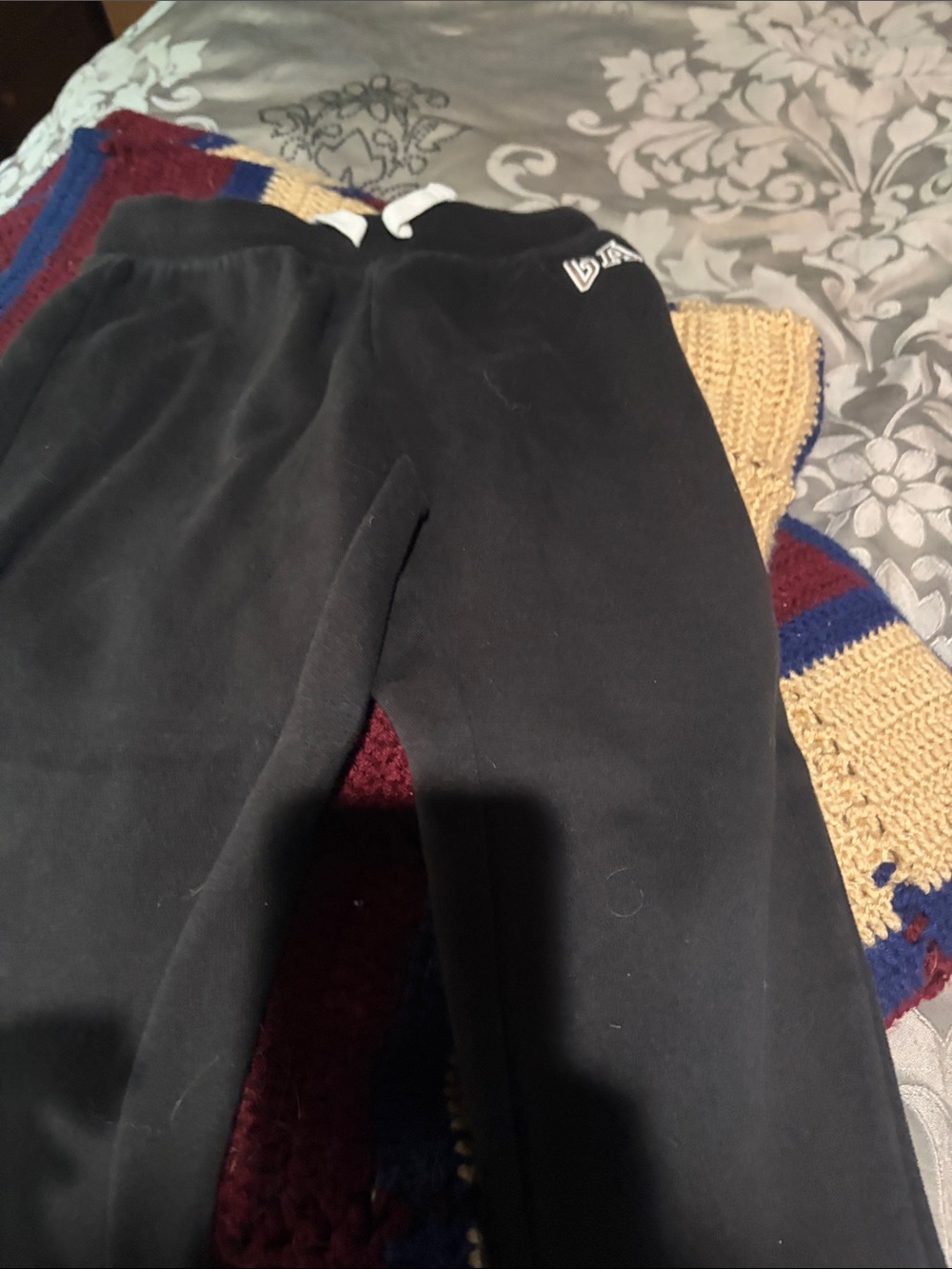 Home Interiors Black Kids Sweatpants with Drawstring Waist